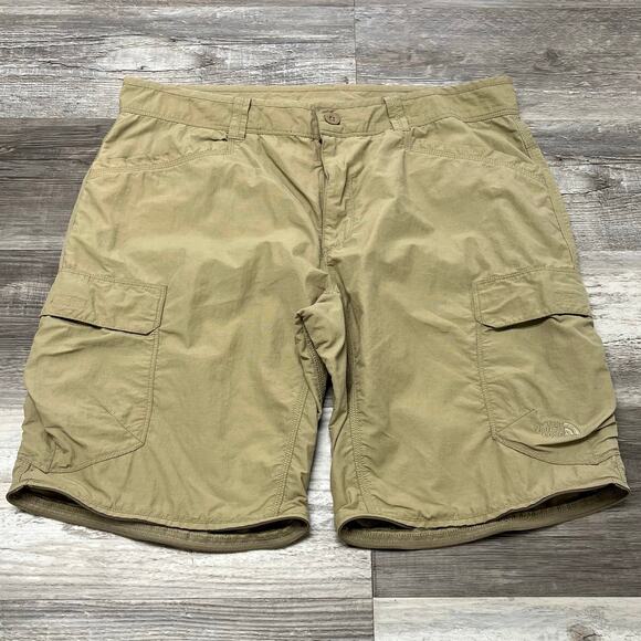 The North Face Tan Mens 36 Nylon Khaki Utility Cargo Hiking Gorpcore Shorts‎ - Picture 1 of 12